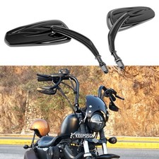 2x Black Side Mirrors Teardrop