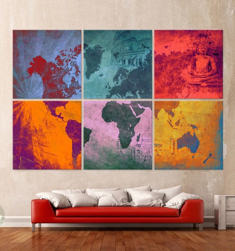 The world map pop art - world, canvas