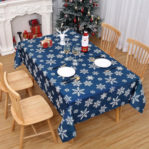 Snowflake christmas tablecloth - christmas,
