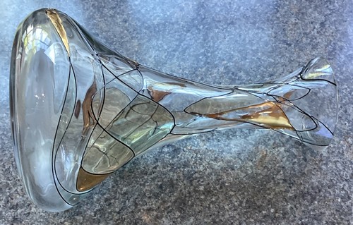 Vintage glass beaker vase - beaker,