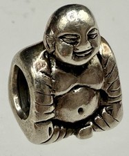 AUTHENTIC ALE PANDORA STERLING SILVER SITTING BUDDHA SLIDING SPACER BEAD CHARM