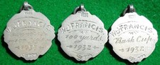 3 Silver Swimming Medal 1932-3 To . W,J. Francis. Norwich L.C. 28mm. Wt.50.9g.