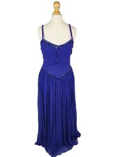 Vintage 1940s Purple/Blue Long Evening Dress With Sequins and Drape
