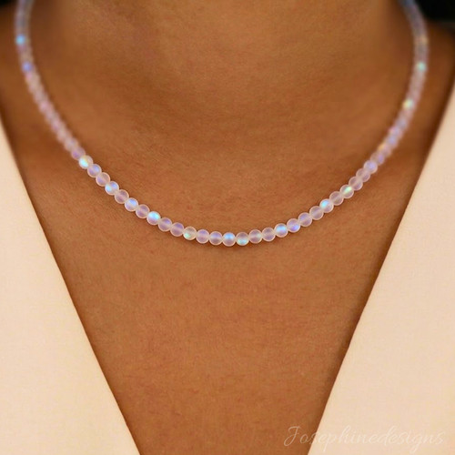 Angel aura quartz - necklace, 4mm