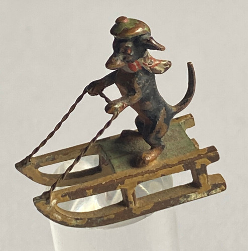Vienna bronze miner dog on - bronze,