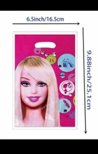 10 X Barbie Doll Loot Bags Children's, Kid's Birthday Party Goody Gift Bags 