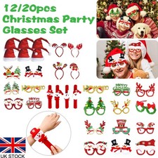 Christmas Novelty Glasses Eyeglasses Set Xmas Costume Fancy Dress Decor Party UK