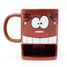 Brew Buddies Rudolph Novelty Coffee Cup Mug with Cookie Holder
