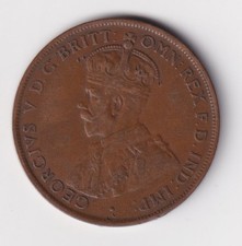 CB3899) Australia 1925 penny, 2nd scarcest date. graded Fine.