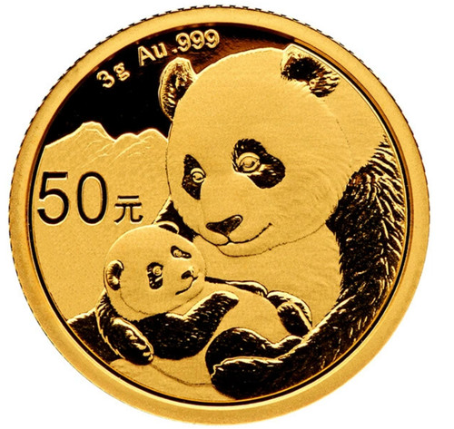 2019 gold chinese panda - gold, coin