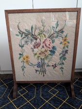 Antique Embroidered Wood &