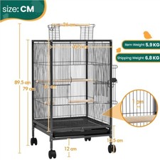 Bird Cage Play Top Parrot Cage Budgies Cage for Parakeets Lovebirds, 89.5cm H