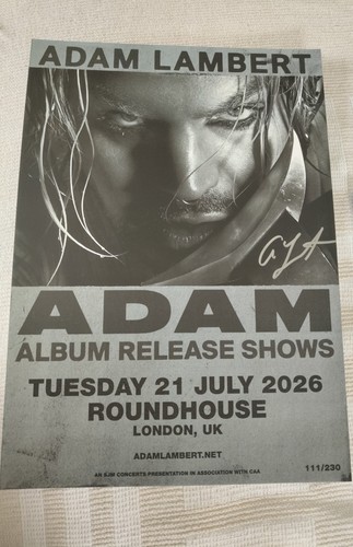 Adam lambert hand signed - adam,