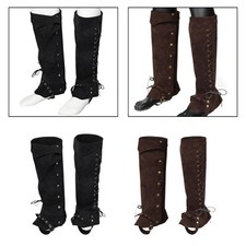Medieval Gaiters Suede Leg Guards Stylish Comfortable Pirate Boot Covers for