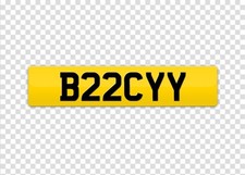 PRIVATE REGISTRATION B22 CYY , BRUCE, BRUCEY, BECCY, BECKY PRIVATE NUMBER PLATE