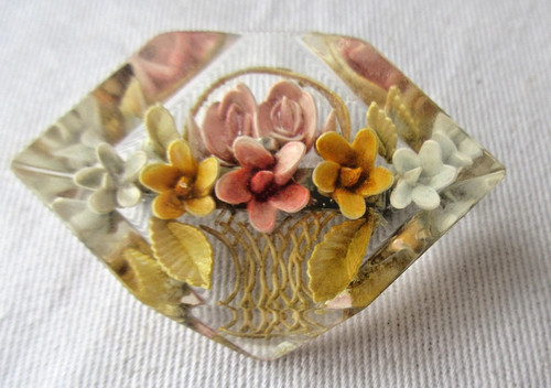 Vintage reverse carved lucite - reverse,