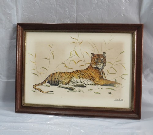 Vintage framed tiger wildlife - framed,