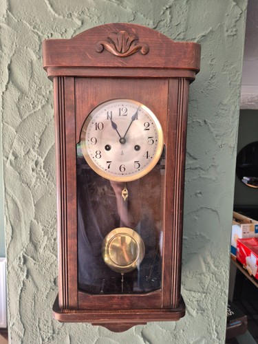 Oak cased pendulum wall - wall, clock