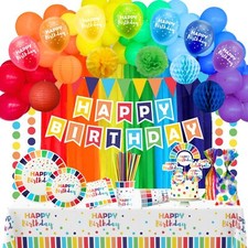 489 Pieces Happy Birthday Decorations Kit, All-in-1 Festive Party Decor Suppl...