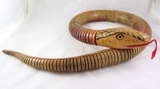 Vintage Large Wooden Snake Toy