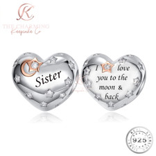 Sister Heart Charm Genuine 925