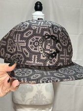 Crooks & Castles Adjustable 5-Panel Cap with Print In Grey One Size Brand New