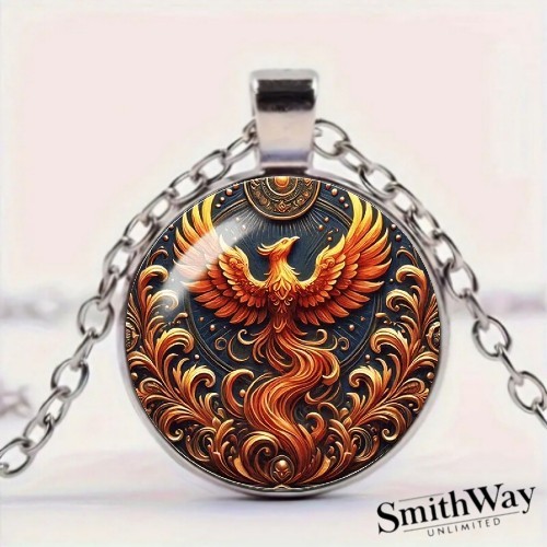 Elegant phoenix pattern round - phoenix,