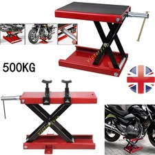 Motorcycle Scissor Jack Lift 1100 lbs Wide Deck Hoist Stand For ATVs Motorbike