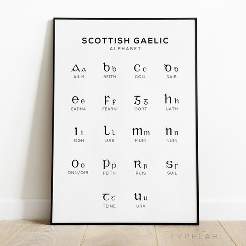 Scottish gaelic alphabet - gaelic, chart