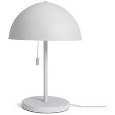 Table Lamp Habitat Mushroom 40cm White Metal Pull Cord Open Box No Bulb