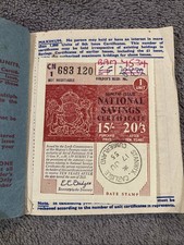 1955 National Savings Certificate Book With 2 Stamps