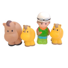 Happyland Horses Figures  and Horse Rider Bundle Farm Animals x4