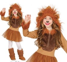 LION Girls Fancy Dress Up Jungle Zoo Animal Kids Halloween Costume 7-9 years 