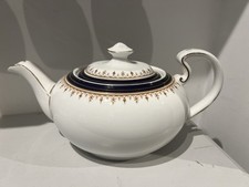 Aynsley Teapot Leighton Blue Pattern Fine Bone China Made In England Vintage