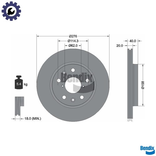 Brake disc bds1936 - brake,