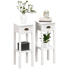 HOMCOM 2-Tier Side Tables Set