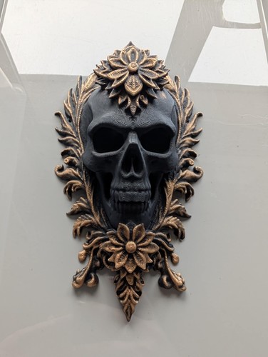 Ornate skull flower wall - &,