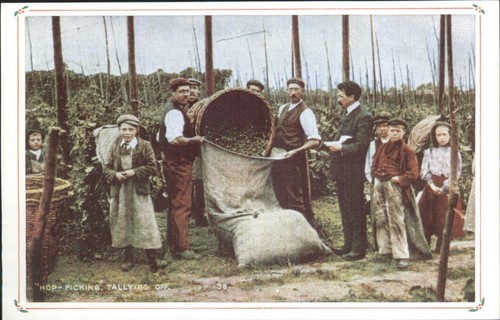 Vintage style hop picking - vintage,