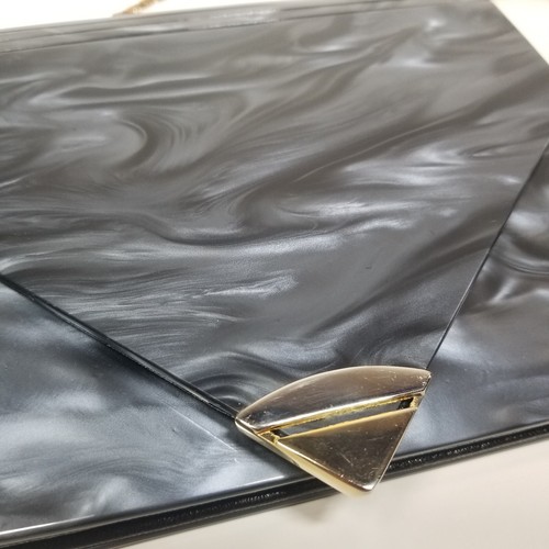 Lucite purse black gray - lucite,