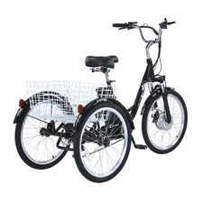 24" Electric trike 36V 20AH E-Bike 3 wheels bicycle cargo E-Tricycle Rear Rack