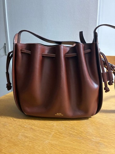 Brown leather shoulder - brown,