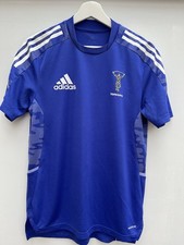 Harlequins Rugby Training Shirt Adidas Blue Short Sleeve Mens Small S