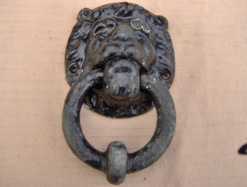 Antique lions head door - lions,