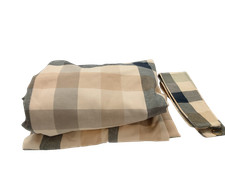 Laura Ashley Home 100% Cotton Pencil Pleat Curtains Yellow Grey Check & Tie Back