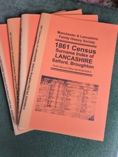 4 Booklets 1861 Census Surname Index Of Lancashire 2002 Manchester & Lancs FHS