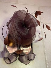 Phase Eight shoes praline size 7 and fascinator chocolate brown only worn once