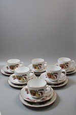Set of 6 Classic Royal Worcester Evesham Gold Trios-Cups, Saucers, Side Plates