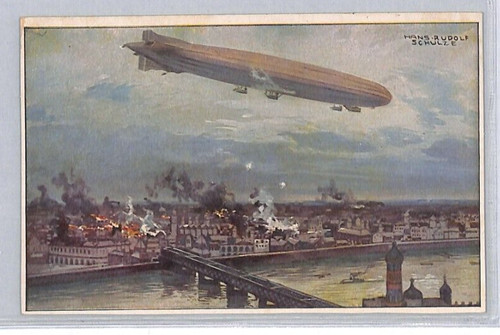 Germany ww1 postcard zeppelin - postcard,