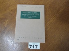 BENJAMIN BRITTEN Variations On A Theme Frank Bridge - Hawkes Pocket Scores No.64