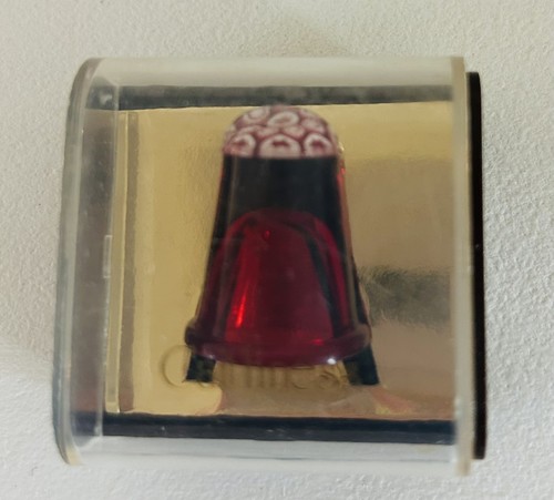 Vintage red glass millefiore - red,